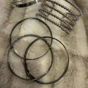 Elegant Silver Bangle Set